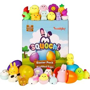 عيد الفصح Mochi Squishy Toys 36pcs | بيض مملوءة مسبقا مع ألعاب اسفنجي مصغرة | أشكال عيد الفصح | حشو السلة ، تفضل الحفلات ، تململ ، تخفيف التوتر ، جوائز الفصول الدراسية ، حقائب جيدة ، صيد بيض عيد الفصح