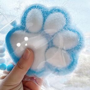 لعبة Big Taba Oceanic Cat Paw Squishy - 5 بوصات مجموعة مخلب كيتي الأزرق والأبيض ، ألعاب تململ الإجهاد الناعمة المصنوعة يدويًا للأطفال والمراهقين والكبار والاسترخاء في المنزل والمكتب
