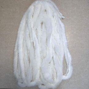 Real Rabbit Fur Piping Trim for Collar, Cuffuffs Selling 6cm Wide (4 Yard Length) (White)