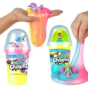 Orb Goze Charmz حوريات البحر وحيد القرن متنوعين 2 حزمة - كل حاوية تأتي مع 2 slimi slimes متنوعة ولعب سحر - المرح ، الوحل الحسي للاستحسان والضغط على الأطفال والكبار