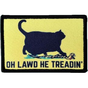 Hilarious Cat and Snake Meme Patches, Oh Lawd He Treadin' Hook and Loop Morale Tactical Patch Decorative Patches Sew On for Clothing, Dress, Hat, Backbags