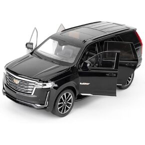 Toy Car Compatible for 1:24 Escalade SUV Model Car, Alloy Pull Back Diecast Collectible Car with Sounds＆Lights for Kids Boys Girls and Adults, Gift Black