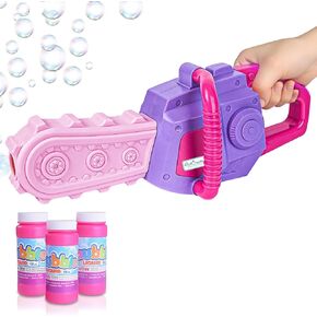 ArtCreativity Bubble Chainsaw للأطفال ، آلة منفاخ الفقاعات الإلكترونية مع محلول الفقاعات ، آلة الفقاعات مع صوت واقعي ، في الهواء الطلق تظاهر لعبة المناظر الطبيعية للأطفال الوردي والأرجواني