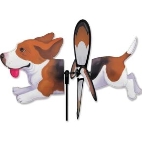 Petite Basset Hound Wind Spinner, Outdoor Garden Decoration, Unique Yard Decor, 18.5 Inches