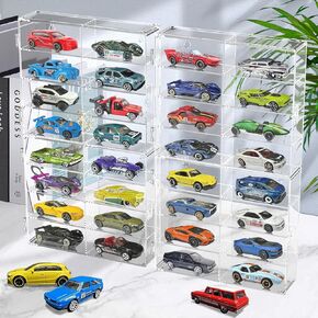1/64 SCALE TOY CARS DISPLAY CASE لـ Matchbox Hot Wheels عقد 32 لعبة تخزين CARS CASE Organizer WALL