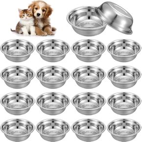16 pcs أوعية الكلب من الفولاذ المقاوم للصدأ ، والحيوانات الأليفة وعاء المعدن الكلب القط وعاء الماء ، الاستبدال الأساس الكلب الأوعية الأوعية المائية ، الأوعية الأطباق الطعام بيت الكلب للكلاب الصغيرة المتوسطة الكبيرة ، غسالة الصحون آمنة