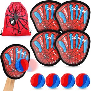 Toss and Catch Ball Set ، ألعاب الأطفال في الهواء الطلق لـ 4-6 ، Velcro Ball and Catch Family Backyard Lawn Sports ، Spider Christmas Stockers Hompts for 3 4 5 6 7 8-12 year boys girls toddler