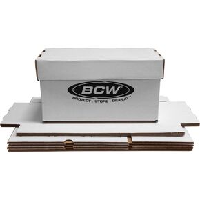 BCW Durable 45 RPM Vinyl Record Storage Box - 5ct | Stackable, Heavy-Duty Cardboard | White Corrugated Cardboard, Ideal for DJs, Show Vendors, Record Collectors | Holds 150+ 7-Inch Singles