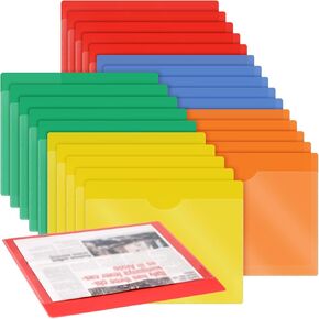 Kisston 25 Pack Vinyl Plastic File Bablers Justibers Size Sides Levide ، جانب واحد تم توسيع الجيب المتنوع مستندات ملفات ، 11.75 × 9.25 بوصة
