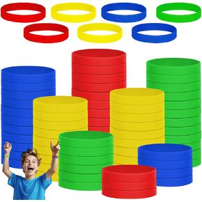 50pcs 7 '' معصم السيليكون للأطفال المراهقين ، الأطفال فارغة معصم السيليكون مرنة الأساور المرنة أسوار مطاطية معصم الحفلات الحزب الإمدادات الأولاد جيلرس تعليمية أنشطة البرتقالي