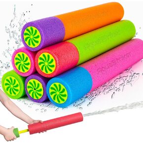 ArtCreativitive Foam Water Puns for Kids - 6 Pack - Swymming Pool Londle Noodle Squirter - ألعاب لعبة Water Plaster Fight Fail Summer Beach Party Outdoor Supplies