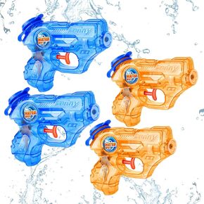 مدفع مياه مياه للأطفال طفل صغير: 4 عبوات مياه مدافع Soaker Soaker Spirts مع Trigger for Boys Girls Pool Toys Summer Outdoor Beach Toys