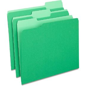 مجلد ملف Staples ، 1/3 قطع ، حجم الرسالة ، الأخضر ، 200/كرتون (ST224543-CCVS)