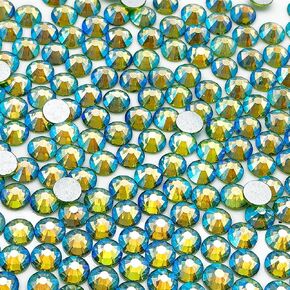 احترافية 1440pcs SS16 Aurora Green Flat Rhinestones-Multi Glue Fix Diamantes for Wedding Decor