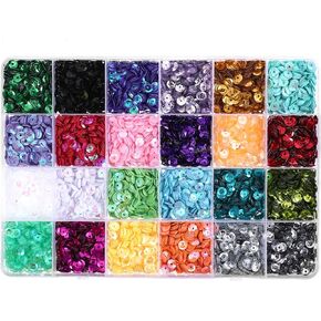 20000 pcs 6mm releds ، bulk 24 color requins requins requins rainbow requins ، requins cup for trafts with storage box for diy freing ، art ther struction ، festival costum.