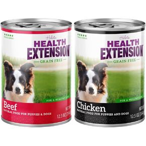 Health Extension Grain Free Wet Dog Food Bundle - Chicken and Beef Recipe (12.5oz) – Protein-Rich, Gluten and Grain-Free, Wholesome Nutrition for All Dogs