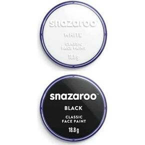طلاء الوجه الكلاسيكي Snazaroo ، 18 مل ، طلاء الوجه الكلاسيكي الأسود و Snazaroo ، 18 مل ، أبيض