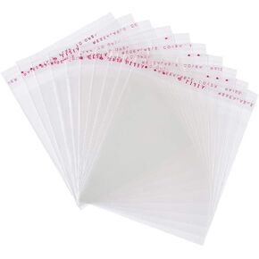 Fashewelry 1000pcs التشيلو البلاستيكي الشفاف يعالج الأكياس ذات الأكياس ذاتية الأكياس السيلوفان بولي 3 × 4 "حجم مختوم لحفل الزفاف