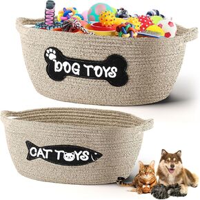 2 PCS Dog and Cat Toy State Toys Toys Bin حبل القطن المنسوج يدويًا.