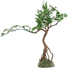 Aquarium Decoration,Plastic Artificial Tree for Aquarium Landscaping Fish Tank 9.06x2.36x11.42Inch (Green)
