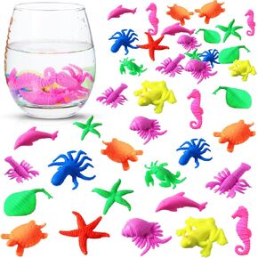Sumind 48 Pieces Sea Creatures Aquatic Animals Set Aquatic Colorful Sea Creatures for Party Favors Decor, 1.8 x 1.2 Inches