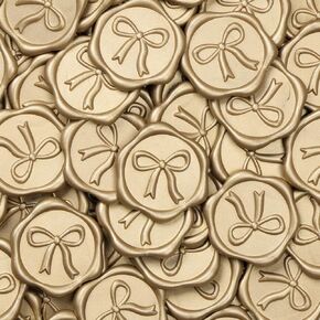 uniqooo 3d bow wax seal ملصقات - 50 pcs seal sage sage sage sage ، لدعوات الزفاف ، شارات التفاف الهدايا ، المظلات ، ديكور عيد الميلاد والحفلات ، بطاقات المعايدة