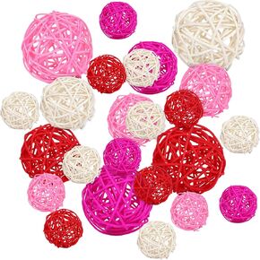 SANNIX 40Pcs Christmas Decorations Rattan Wicker Balls Hanging Ornaments Vase Bowl Fillers for Wedding Christmas Party Home Decor Table Tree Decorations