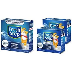 Fresh Step Extreme Scented Litter with The Power of Febreze & Advanced Extreme Clumping Cat Litter with Odor Control - Mountain Spring Scent