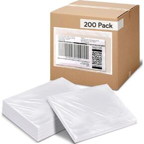 100 Piece Waterproof Packing List Envelopes, 7.5x5.5, Bulk Clear Shipping Label Sleeves, Waterproof Shipping Label, Invoice & Packing Slip Pouches with Adhesive For Mailing