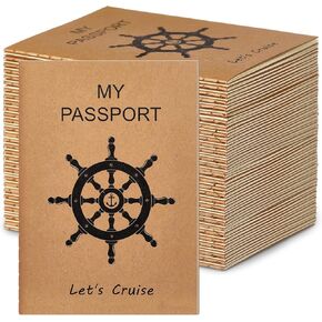 30 Pack Mini Flugh Passports للسفر المبحرة ، 3.54 × 5.12 بوصة صغيرة Kraft Brown Travel Journal Notebook جواز سفر مزيف لرواية كروز جيب كراس للكتابر
