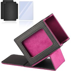 MTG Deck Box for Commander Display Window,Card Deck Box Fits 100 Double Sleeved Cards Applicable to all card transactions such as TCC/CCG/EDH (Black Gray)