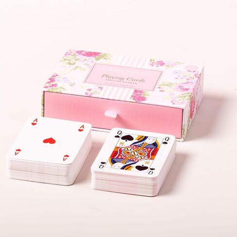 Laura Ashley Heirloom Cottage Playing Cards – Set of 2 Standard Card Decks in Elegant Storage Box – Vintage-Inspired Floral Poker & Bridge Cards – Gift for Women & Card Enthusiasts in Saudi Arabia
