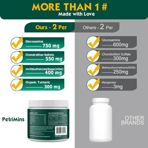 مكملات متطورة ومفصل متطورة للكلاب مع الجلوكوزامين والغريوتن ، للكلاب الجلوكوزامين ، الكركم العضوي ، غشاء قذيفة البيض ، بلح البحر الأخضر ، 90 ، الدجاج in Kuwait