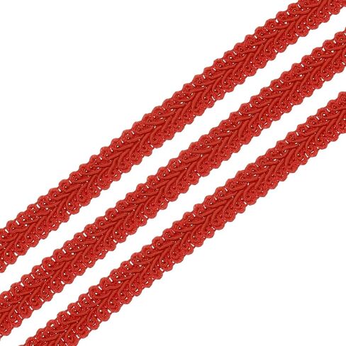 uxcell gimp braid trim ، 15 ياردة × 3/8 "(11 ملم) تقليم المفروشات للستائر لإكسسوارات الخياطة الحرفية DIY ، الوردي in Kuwait