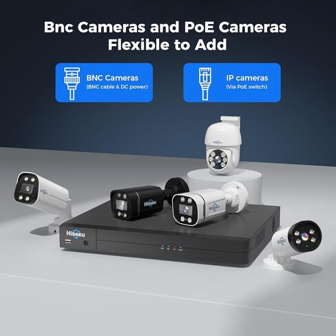 Hiseeu 4K 8 Channel H.265+ DVR Security Digital Video Recorder Advanced 8MP DVR with Person Vehicle Detection for CCTV Security Camera,AHD/TVI/CVI/CVBS/IPC,Remote Access,No Monthly Fee,No Hard Drive in Saudi Arabia