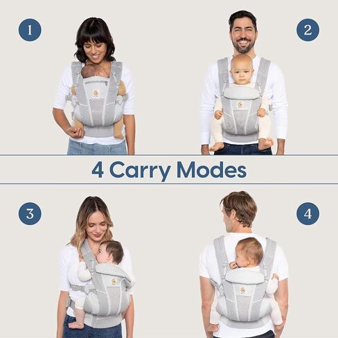 Ergobaby Omni Dream All Carry Positions SoftTouch Cotton Baby Carrier with Enhanced Lumbar Support (7-45 Lb), Natural Linen in Kuwait