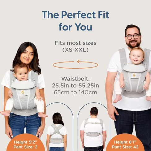 Ergobaby Omni Dream All Carry Positions SoftTouch Cotton Baby Carrier with Enhanced Lumbar Support (7-45 Lb), Natural Linen in Kuwait