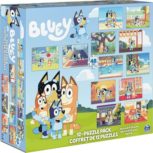 Spin Master Games, Bluey Puzzles 12-Pack, Jigsaw Puzzles for Preschoolers, Ages 4 & Up in Saudi Arabia