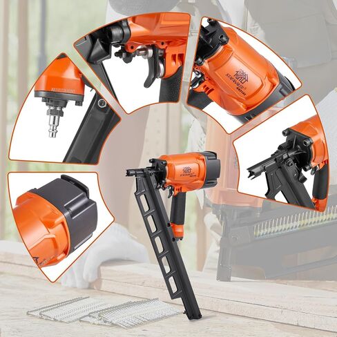 NR2183 Framing Nail Gun 2-Inch up to 3-1/4-Inch Plastic Strip Framing Nails Pneumatic Nailer 21 Degree Aluminum Magazine in Saudi Arabia
