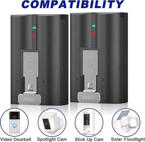 2-Pack 6040mAh Replacement Battery Compatible with Ring-Video Doorbell 2/3/3plus/4, Stick Up Cam (2nd & 3rd Gen) and Spotlight Cam, Rechargeable V4 Battery with Charger Station for Ring Camera 3.65V in Kuwait