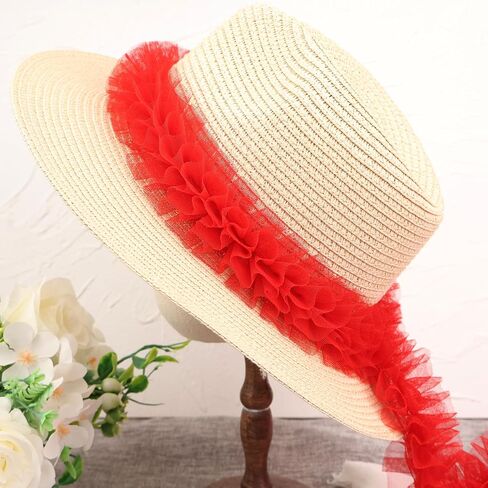 Red Ruffle Pleated Lace Trim 2 Yards Satin Ribbon Gather Ruffle Edge for Applique Sewing Crafts, Home Decoration in Saudi Arabia