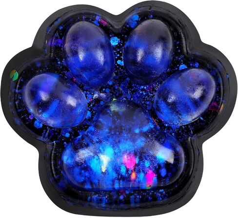 Cat Paw Squeeze Toy, Starry Sky Cat Paw Squish Toys Fun Squishy Pinch Taba Toy Fufu Kitty Paw Relaxing Stress Toy Kawaii Paw Fidget Toys for Kids Adults Halloween Easter Party Favors (Dazzling Blue) in Kuwait