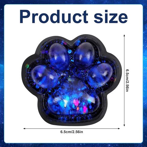 Cat Paw Squeeze Toy, Starry Sky Cat Paw Squish Toys Fun Squishy Pinch Taba Toy Fufu Kitty Paw Relaxing Stress Toy Kawaii Paw Fidget Toys for Kids Adults Halloween Easter Party Favors (Dazzling Blue) in Kuwait