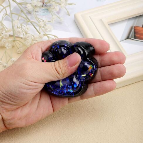 Cat Paw Squeeze Toy, Starry Sky Cat Paw Squish Toys Fun Squishy Pinch Taba Toy Fufu Kitty Paw Relaxing Stress Toy Kawaii Paw Fidget Toys for Kids Adults Halloween Easter Party Favors (Dazzling Blue) in Kuwait