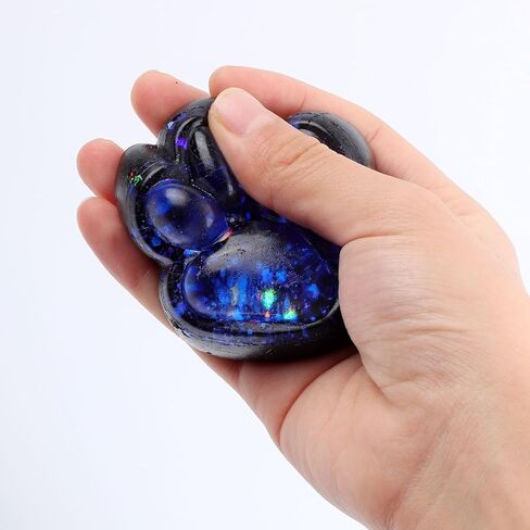 Cat Paw Squeeze Toy, Starry Sky Cat Paw Squish Toys Fun Squishy Pinch Taba Toy Fufu Kitty Paw Relaxing Stress Toy Kawaii Paw Fidget Toys for Kids Adults Halloween Easter Party Favors (Dazzling Blue) in Kuwait