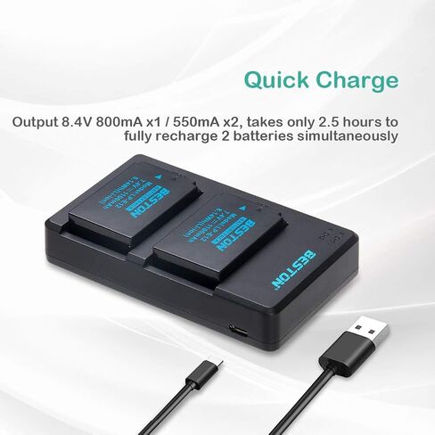 BESTON 3-Pack LP-E12 Battery Pack and Rapid USB Charger for Canon EOS M M2 M10, M50, M50 Mark II, M100 M200, Rebel SL1, PowerShot SX70 HS Cameras in Kuwait