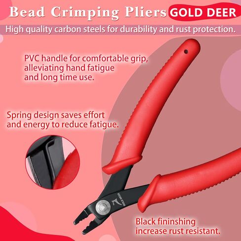 حبة الجرجر السجائر المجوهرات الجريئة Plier Micro Tube حبات 5 "مع الربيع مستقيمة المجوهرات عقص الأداة تجريمة الجزيرة لمدة 2 مم و 3 مم المجوهرات صنع الحرف اليدوية DIY in Kuwait