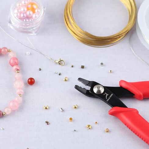 حبة الجرجر السجائر المجوهرات الجريئة Plier Micro Tube حبات 5 "مع الربيع مستقيمة المجوهرات عقص الأداة تجريمة الجزيرة لمدة 2 مم و 3 مم المجوهرات صنع الحرف اليدوية DIY in Kuwait