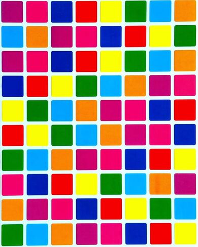 Square Color Coding Labels 1/2 inch by 1/2 inch-Assorted Colors Stickers 8 Colors- Blue, Dark Blue, Red, Purple, Green, Orange, Pink and Yellow- Multi Pack-Classic Colors semi Gloss 1200 Pack in Kuwait