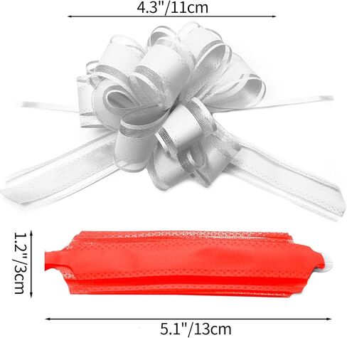 20 Pieces 5 inches Pull Bow Ribbon Bow Ribbon Gift Wrap Bows for Presents, Gift Baskets, Birthday Parties, Flower Baskets, Bouquets, Festivals Decorations（Gold、Silver、Red、Black） in Kuwait
